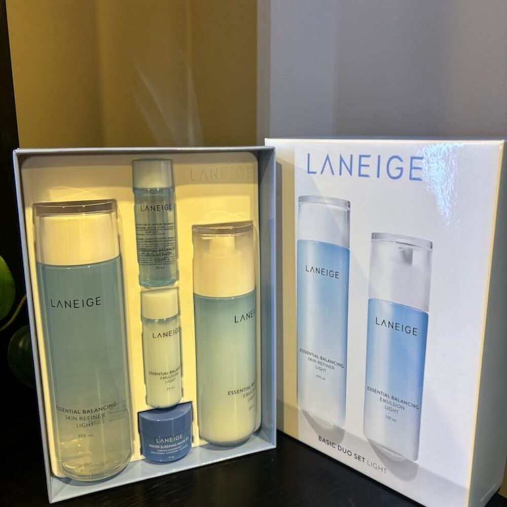 NIB Laneige Basic Duo Moisture Balancing Hydration Sleep Mask 5 Piece Gift Set
